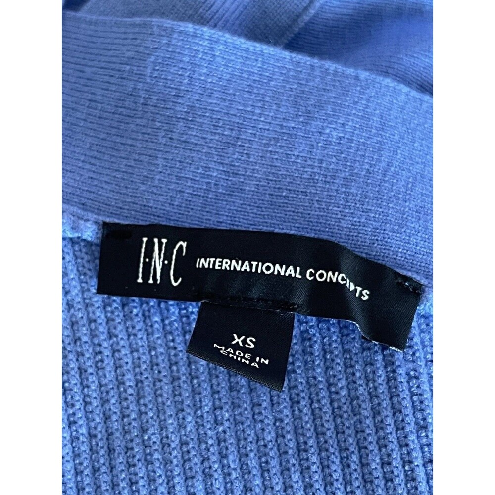 Y2k Inc International Concepts Criss Cross Top XS Tank Sculpt Knit Blue Ribbed - Picture 6 of 9